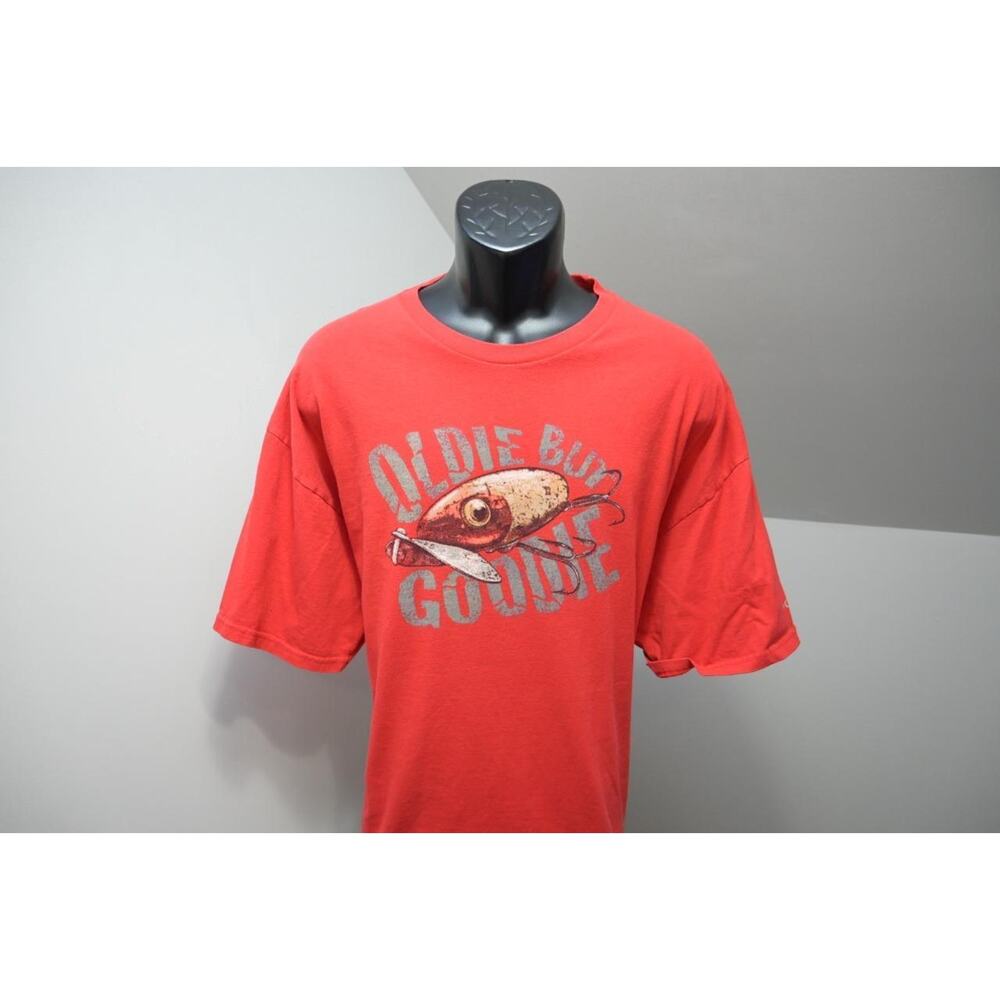 Columbia T-Shirt Mens‎ 2XL Red Oldie But Goodie Fishing Lure Graphic Excellent